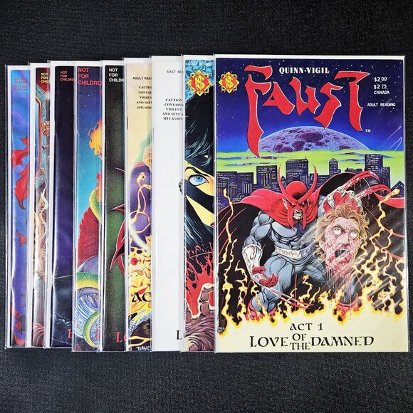 Faust 9-Book Lot 1st Printings 🔑 issues (1988-1995) Tim Vigil Northstar/Rebel - Picture 1 of 13